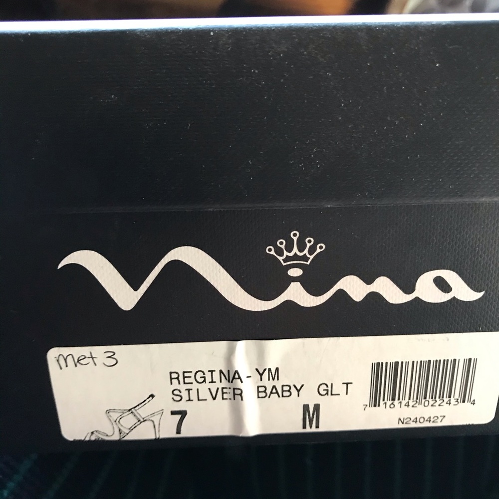 Nina silver strap heels